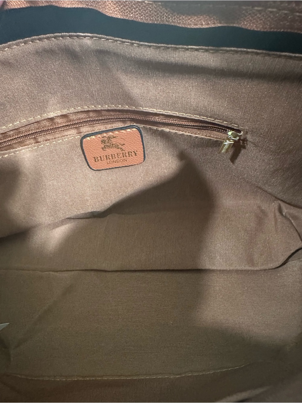 Burberry Brown Leather & Check Satchel with Top Handles - Picture 8 of 15
